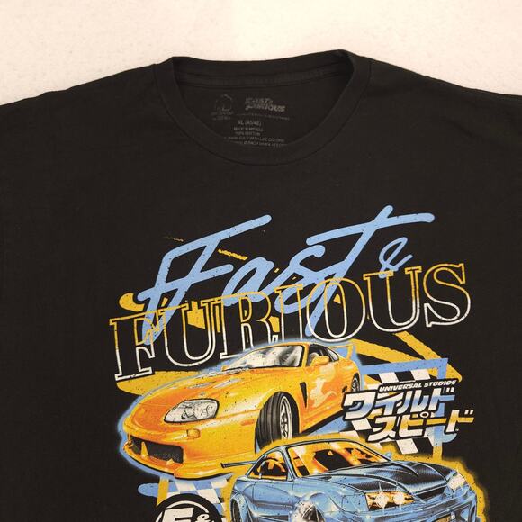 Fast And Furious Movie Crew Neck Short Sleeve T Shirt Mens Size XL Black - Picture 1 of 9